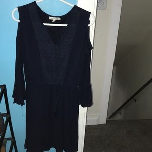 navy blue floral laced dress